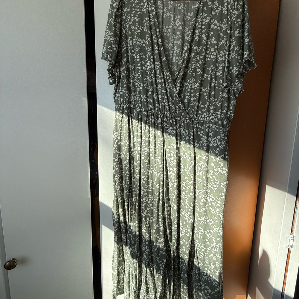 BloomChic Olive Floral Maxi Dress